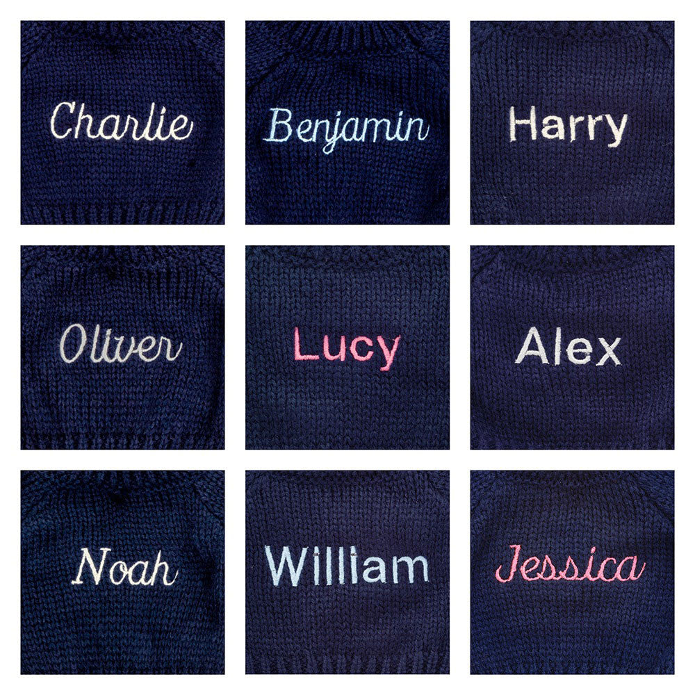 Bashful Giraffe with Personalized Navy Jumper
