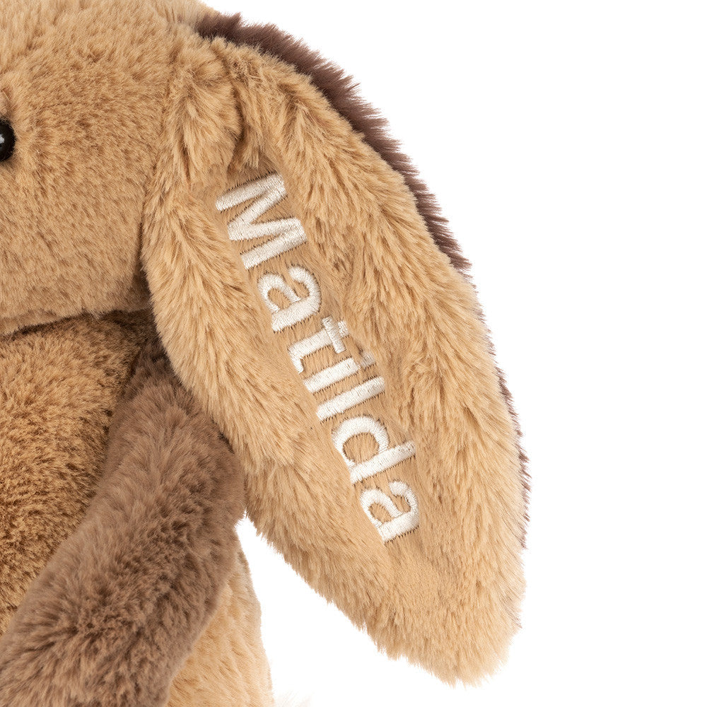 Personalized Bashful Patchwork Brown Bunny Original